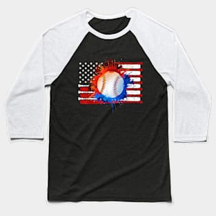 Patriotic USA 4th of July  American Flag Baseball Team Baseball T-Shirt